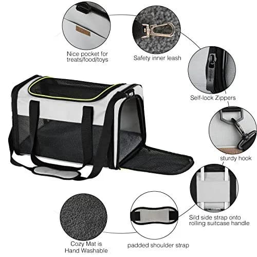 Akinerri Cat Carrier - Portable Foldable Dog Pet Carrier | Airline Approved Travel Bag for Pets up to 15 Lbs thumbnail 4