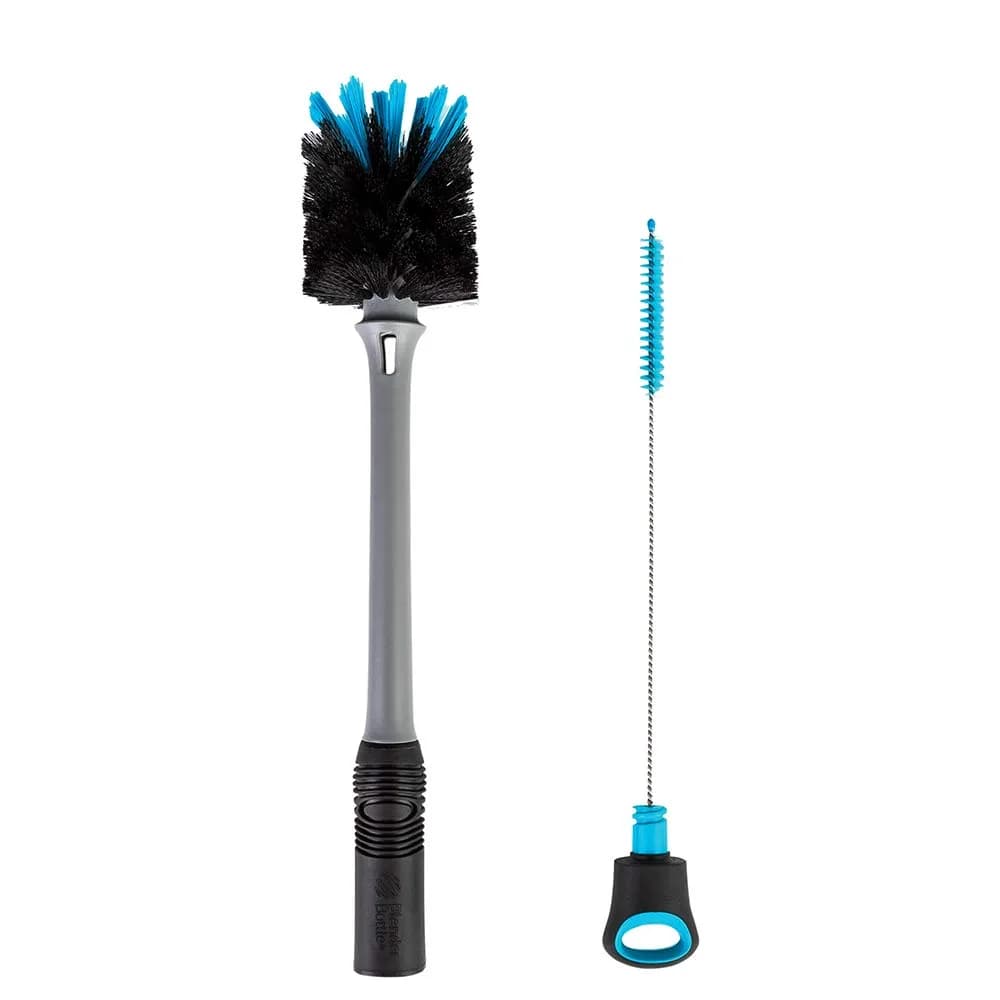 BlenderBottle 2-in-1 Bottle & Straw Cleaning Brush | Firm Bristles & Mini Straw Brush | Non-Slip Grip