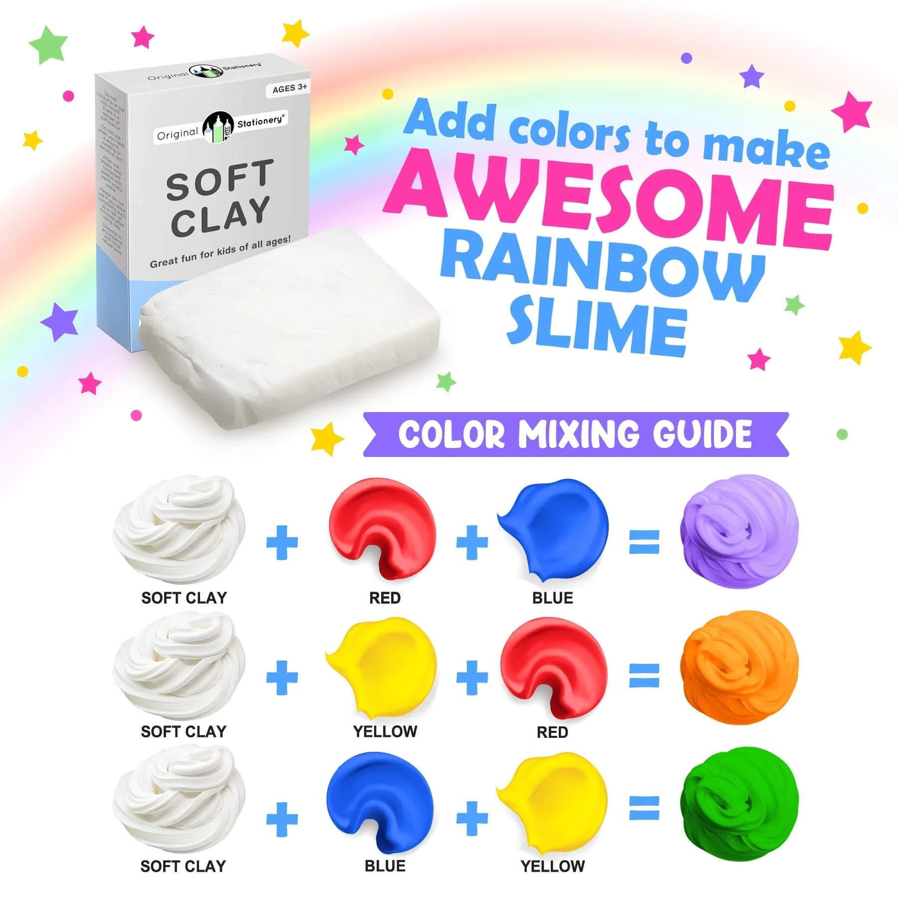 Original Stationery Soft Clay for Slime 230 g (8.1 oz) | White Air-Dry Modeling Compound for Butter Slime - view 5