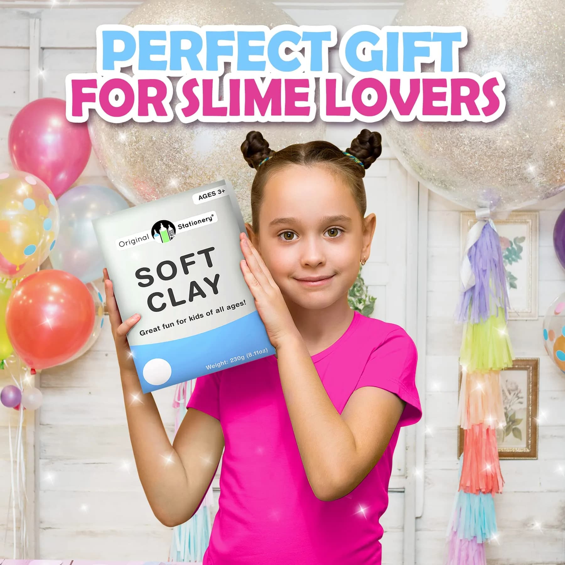 Original Stationery Soft Clay for Slime 230 g (8.1 oz) | White Air-Dry Modeling Compound for Butter Slime - view 6