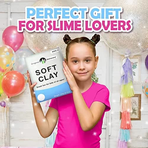 Original Stationery Soft Clay for Slime 230 g (8.1 oz) | White Air-Dry Modeling Compound for Butter Slime thumbnail 6