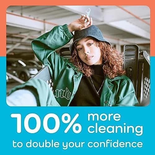 Plackers Twin Line Floss Picks, Cool Mint, 150 Count | Dual Action, Advanced Whitening, Easy Storage thumbnail 4