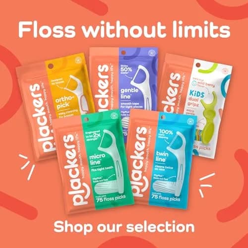 Plackers Twin Line Floss Picks, Cool Mint, 150 Count | Dual Action, Advanced Whitening, Easy Storage thumbnail 7