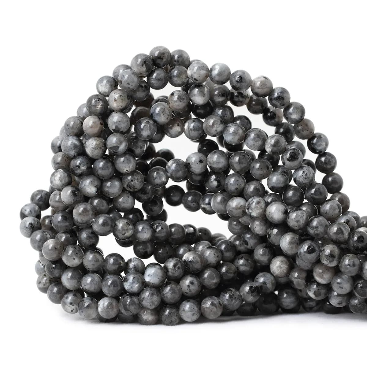 CHEAVIAN Natural Black Labradorite Gemstone Beads 6mm | Polished Round Jewelry Supply for DIY Crafts