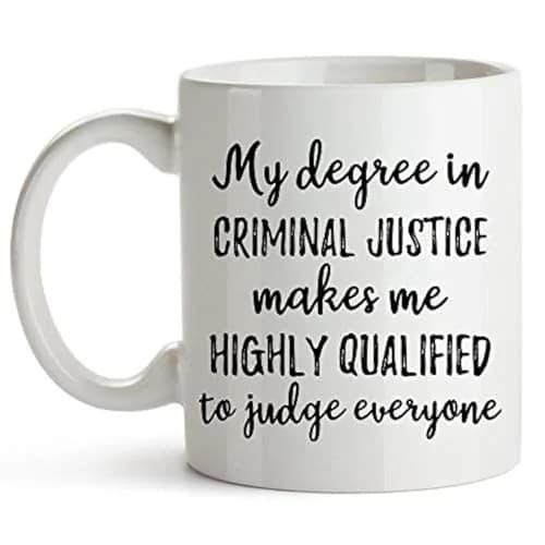 YouNique Designs Criminal Justice Graduation Mug 325ml (11 Oz) | Perfect Gift for Law Enforcement Enthusiasts thumbnail 1