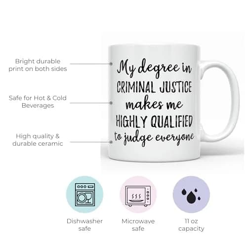 YouNique Designs Criminal Justice Graduation Mug 325ml (11 Oz) | Perfect Gift for Law Enforcement Enthusiasts thumbnail 2