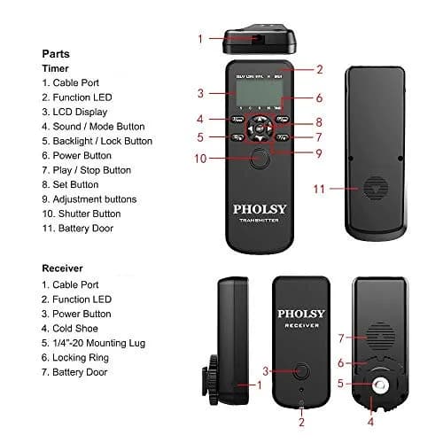 PHOLSY Timer Shutter Remote Control for Fuji | Wireless & Timer Trigger with Intervalometer thumbnail 6