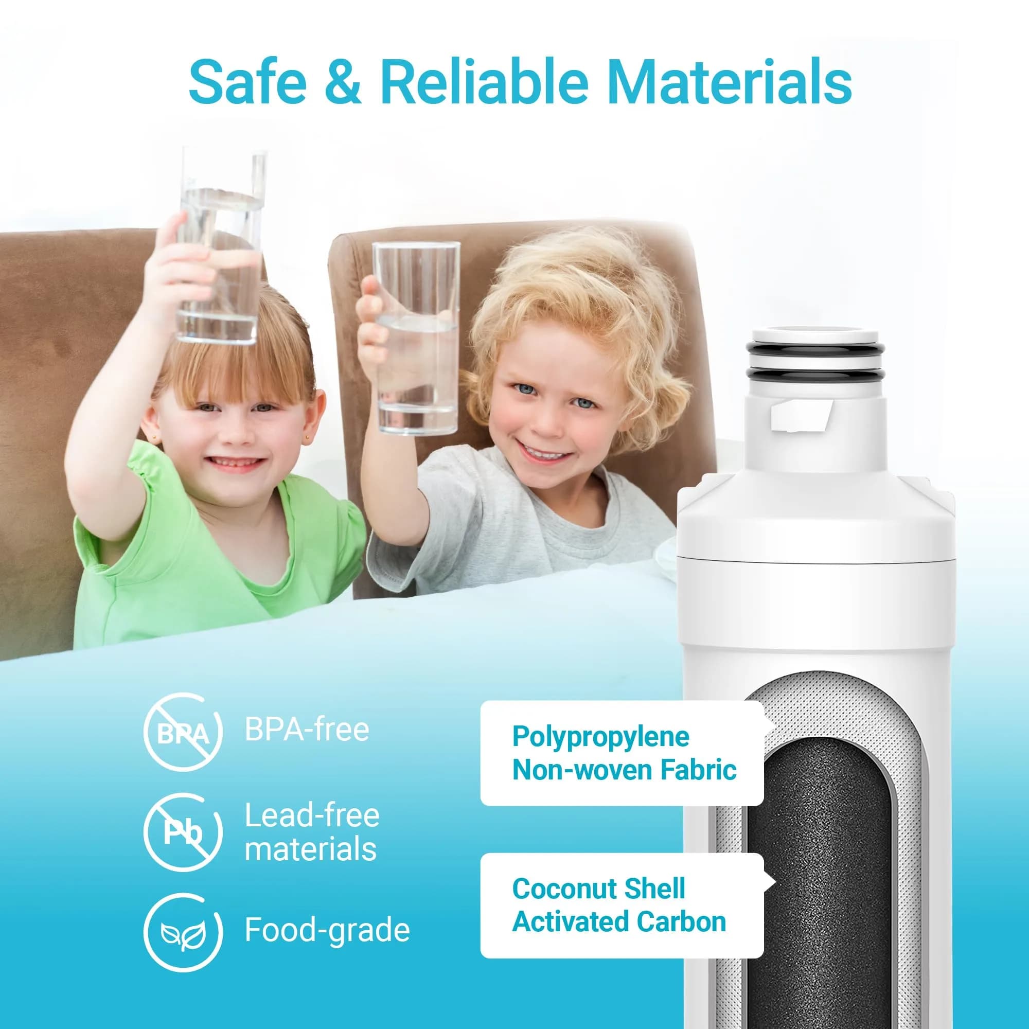 AQUA CREST AQF-FF46 Refrigerator Water Filter 1 Count | NSF Certified Coconut Carbon Block - view 8