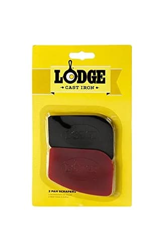 Lodge Red 2 Count Pan Scrapers | Polycarbonate Cast Iron Pan Cleaners (2 Pack, Red/Black) thumbnail 4