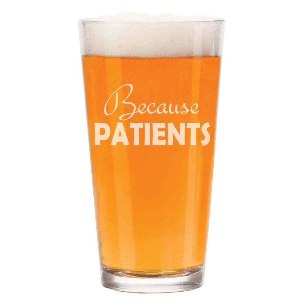 MIP 16 oz Beer Pint Glass for Dental & Medical Professionals | Funny Doctor Nurse Gift (16oz, USA Made) - main product image