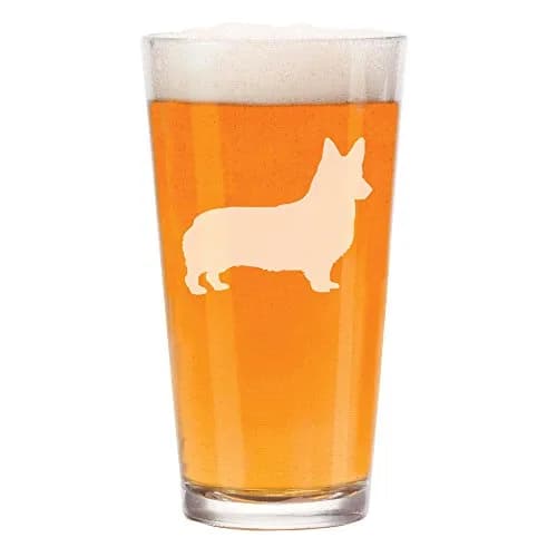 MIP 16 oz Beer Pint Glass Corgi Design | Fun Animal Theme thumbnail 1