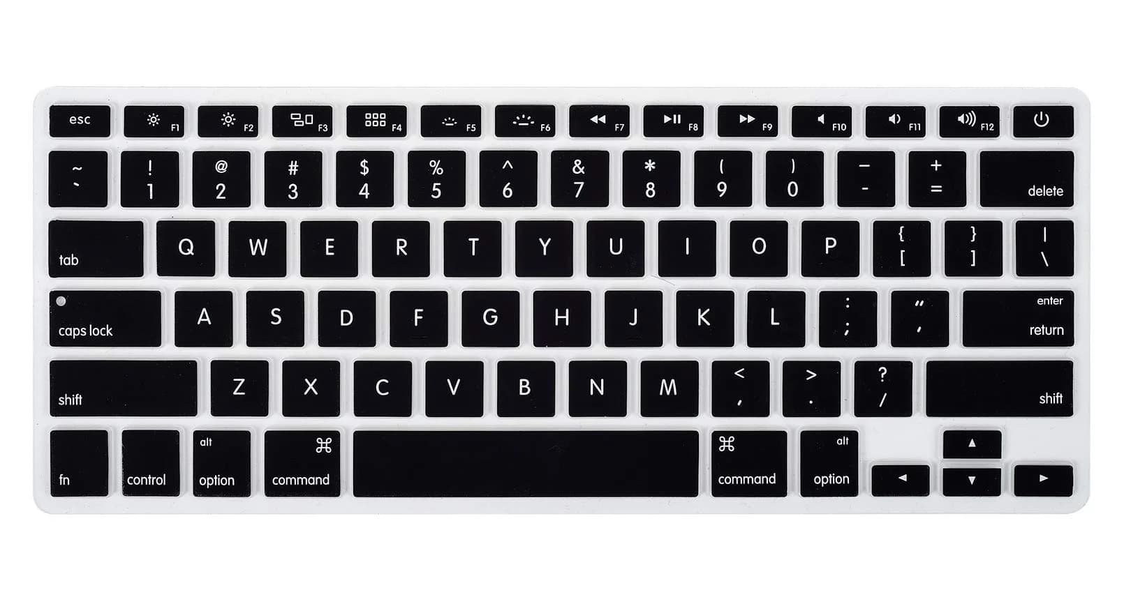 CaseBuy Black Silicone Keyboard Cover for MacBook Air 13" (A1369/A1466) & Pro 13"/15" (2010-2017 Models) | Protects from Spills & Dust — Black