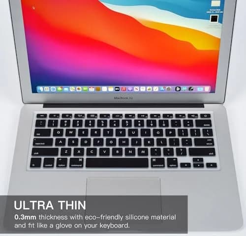 CaseBuy Black Silicone Keyboard Cover for MacBook Air 13" (A1369/A1466) & Pro 13"/15" (2010-2017 Models) | Protects from Spills & Dust thumbnail 3
