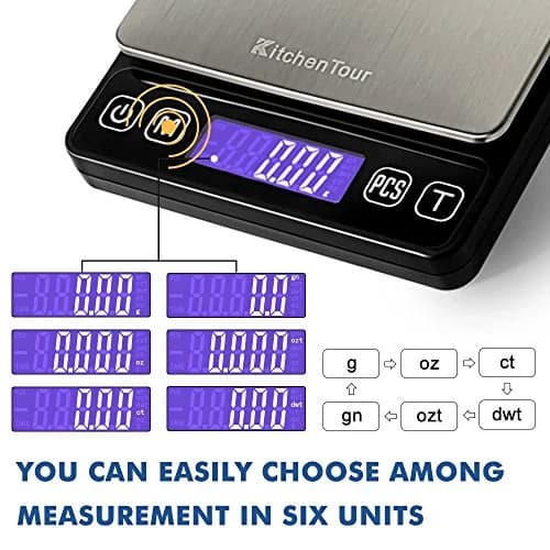 K KitchenTour Black 500g x 0.01g Precision Digital Scale | Accurate Weighing for Coffee, Jewelry, and Ingredients thumbnail 4