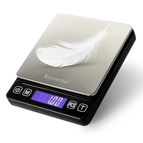 K KitchenTour Black 500g x 0.01g Precision Digital Scale | Accurate Weighing for Coffee, Jewelry, and Ingredients thumbnail 1