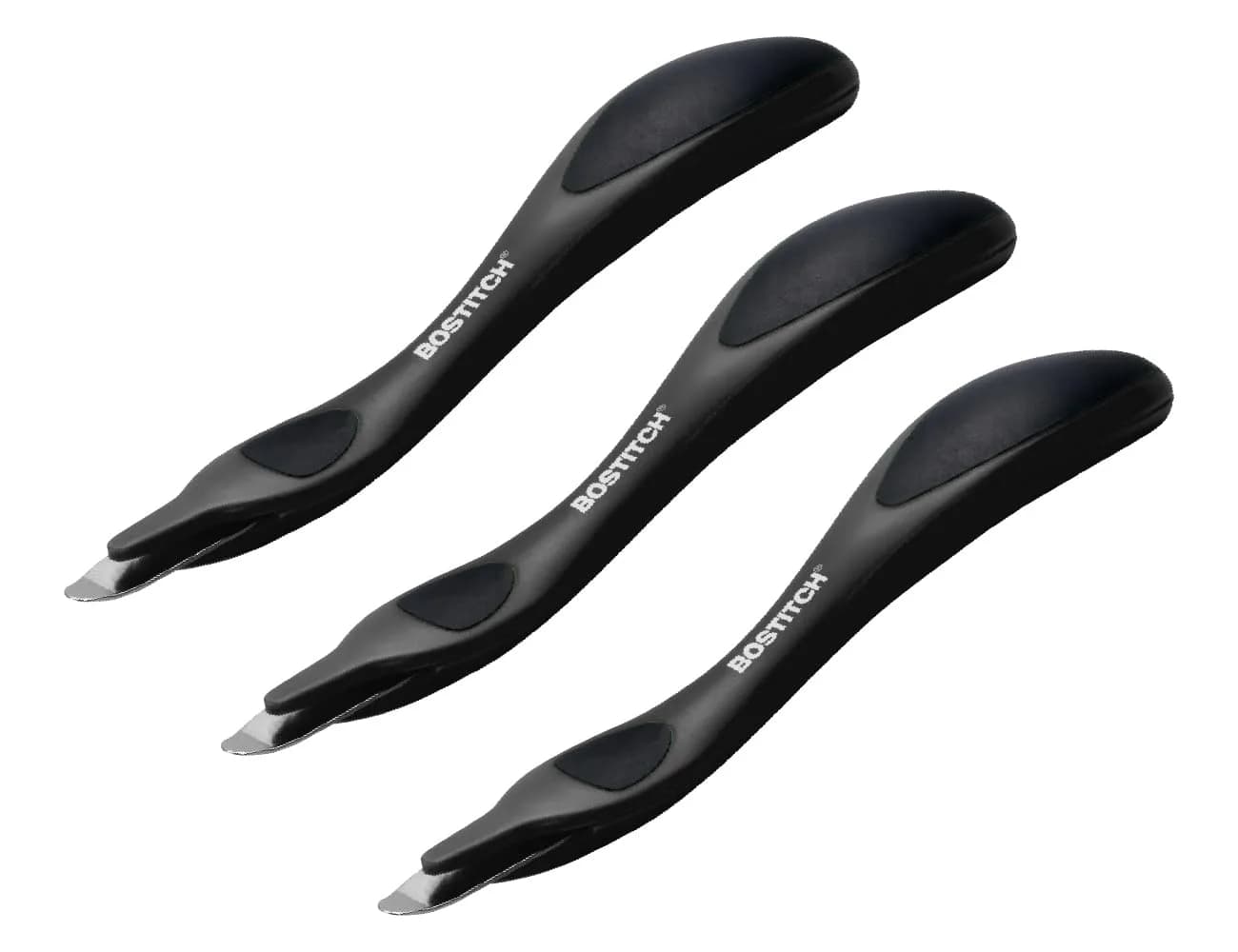 Bostitch Office Easy Staple Remover 3-Pack (Black) | Magnetic Tip & Push-Style Mechanism — Black