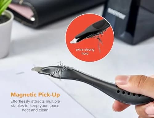 Bostitch Office Easy Staple Remover 3-Pack (Black) | Magnetic Tip & Push-Style Mechanism thumbnail 4