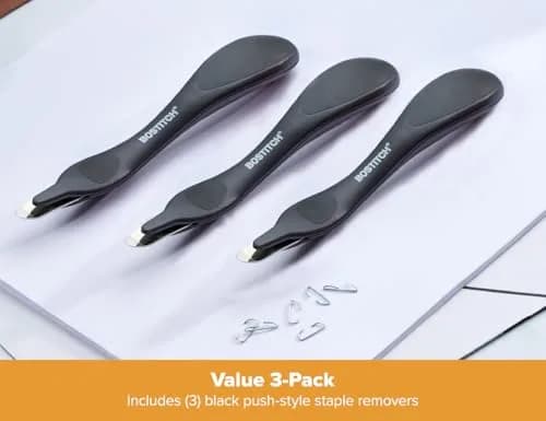 Bostitch Office Easy Staple Remover 3-Pack (Black) | Magnetic Tip & Push-Style Mechanism thumbnail 7