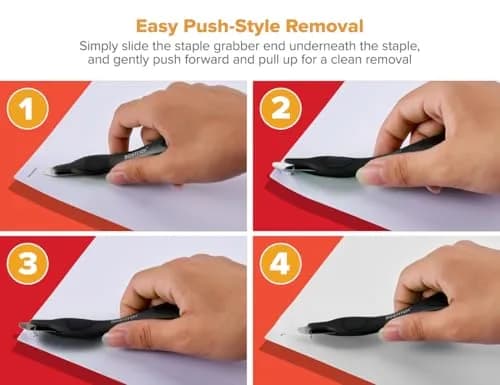 Bostitch Office Easy Staple Remover 3-Pack (Black) | Magnetic Tip & Push-Style Mechanism thumbnail 3