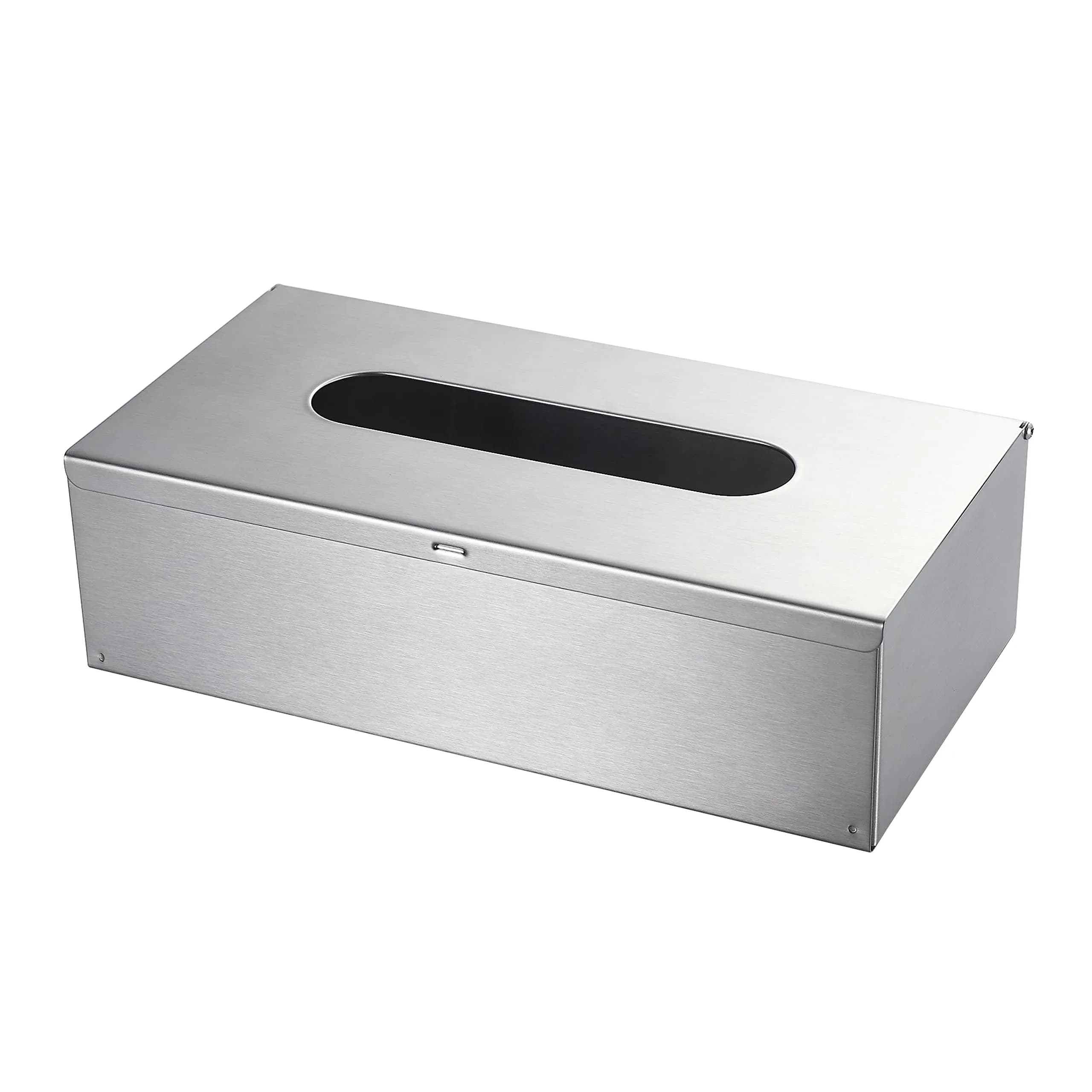 JunSun Rectangular Tissue Box Cover - Brushed Nickel Stainless Steel | Modern Bathroom & Bedroom Decor (70-120 chars) — Brushed Nickel