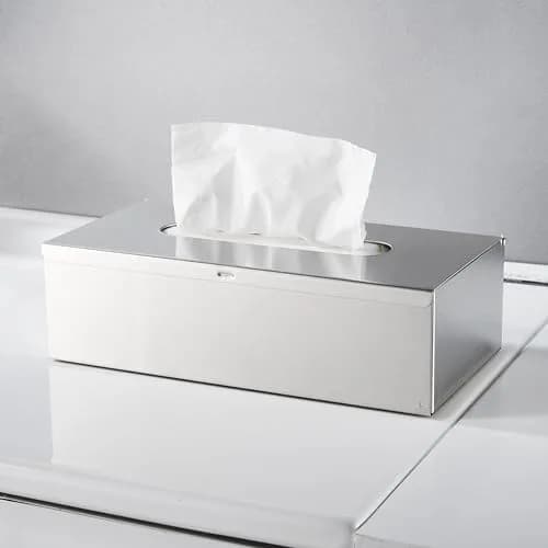 JunSun Rectangular Tissue Box Cover - Brushed Nickel Stainless Steel | Modern Bathroom & Bedroom Decor (70-120 chars) thumbnail 8
