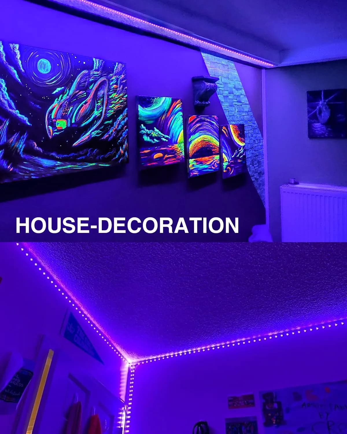 Onforu 10m (32.8ft) Black Light LED Strip Kit | 600 LEDs for Glow Parties & Halloween - view 6