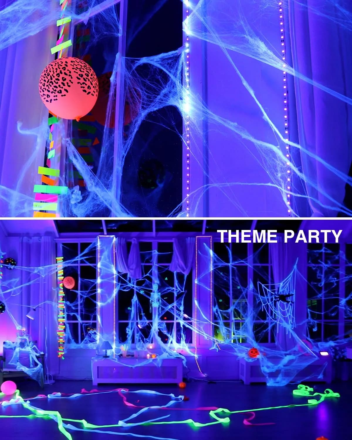 Onforu 10m (32.8ft) Black Light LED Strip Kit | 600 LEDs for Glow Parties & Halloween - view 7