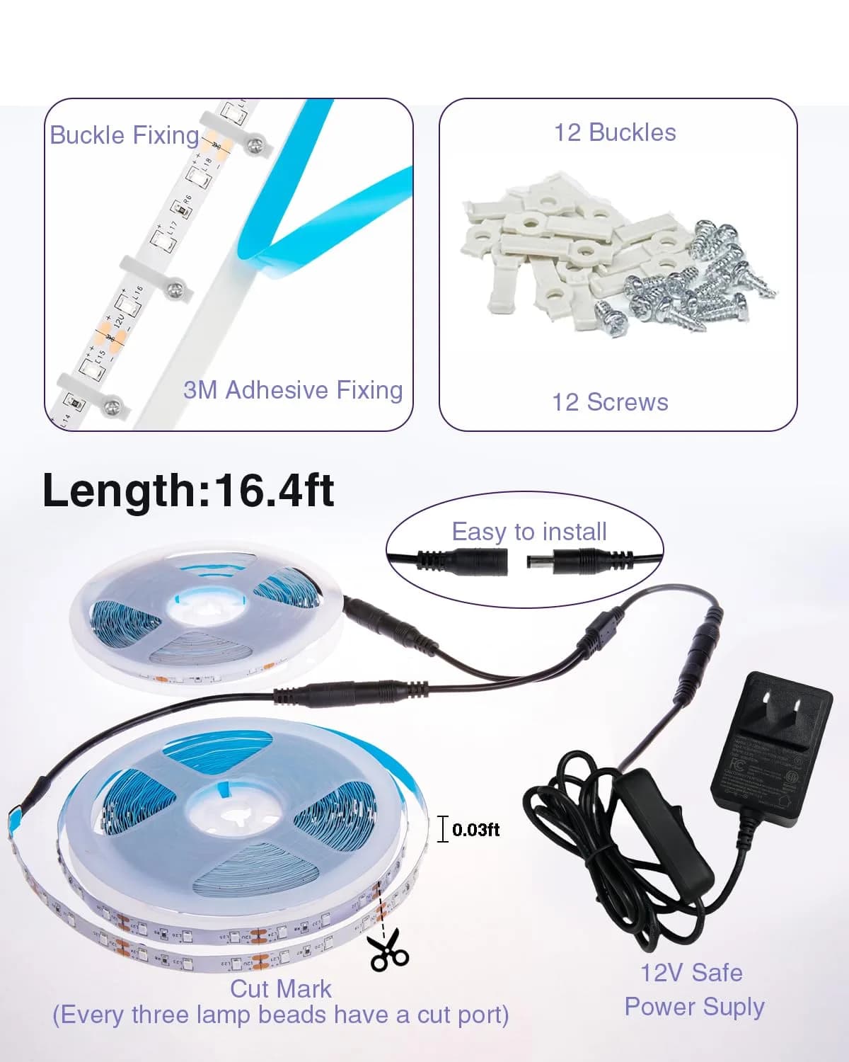 Onforu 10m (32.8ft) Black Light LED Strip Kit | 600 LEDs for Glow Parties & Halloween - view 4