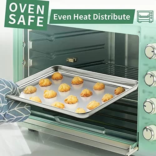 HKJ Chef Stainless Steel Baking Sheets Set of 2 | 16 x 12 inch Non-Toxic & Easy to Clean thumbnail 6