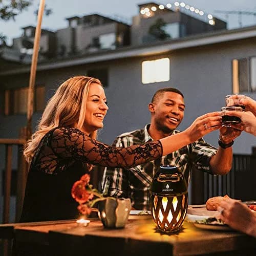 ANERIMST LED Table Lamp with Flame Torch Light | Waterproof Wireless Speaker, 5W Stereo Sound, BT5.3, 18H Battery, Outdoor Decor (100-120c) thumbnail 3