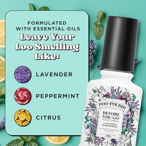 Poo-Pourri Before-You-Go Toilet Spray Lavender Peppermint 59ml (2 Fl Oz) | Funk Lock Technology for Odor Control thumbnail 3