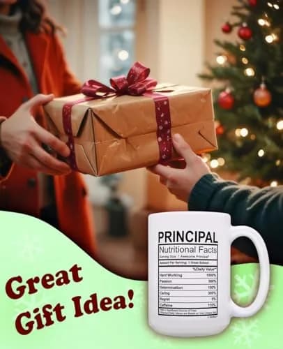 ThisWear Principal Nutritional Facts Label 15oz Coffee Mug - 1 Pack | Classic White Ceramic thumbnail 2