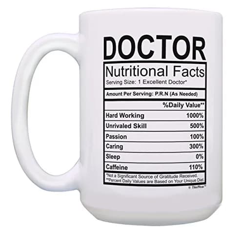 ThisWear Doctor Nutritional Facts Label 15oz Coffee Mug | Classic White Ceramic 15oz thumbnail 2