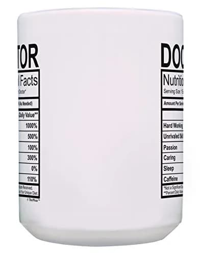 ThisWear Doctor Nutritional Facts Label 15oz Coffee Mug | Classic White Ceramic 15oz thumbnail 3