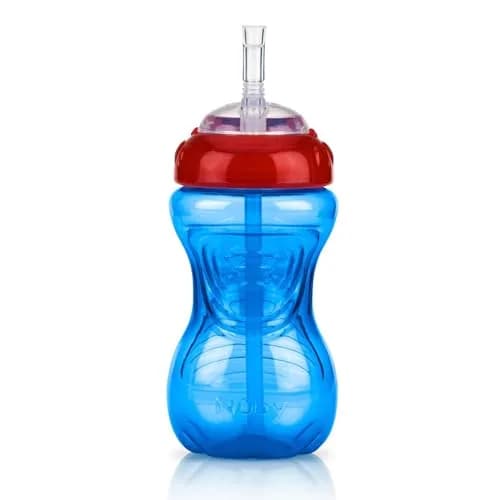 Nuby No-Spill Soft Straw Easy Grip Sippy Cup 300ml (10 Oz) 3-Pack | Spill-Proof Toddler Cup for Babies 12+ Months thumbnail 4