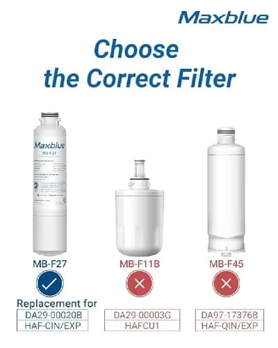 Maxblue MB-F27 Replacement for Samsung DA29-00020B Water Filter 2 Pack | NSF Certified, Lead-Free, Pure Water thumbnail 2