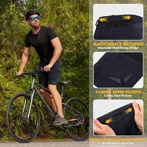 Ally Mountain Bike Shorts 4D Padded Lightweight Quick Dry Stretch Loose-fit with 6 Pockets | Breathable & Water-Resistant for Cycling thumbnail 6