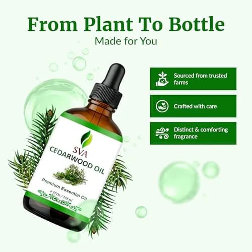 SVA ORGANICS Cedarwood Essential Oil 4 Fl Oz (118 mL) - 100% Pure & Natural thumbnail 4