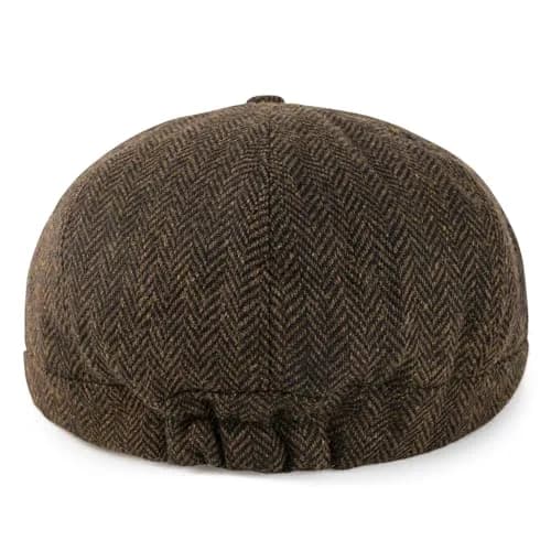 VOBOOM Men's Wool Blend 8 Panel Newsboy Cap Tweed Hat (Herringbone Coffee) 57-60cm | Vintage Style for Cool Weather thumbnail 4