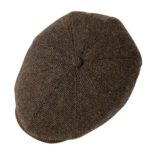VOBOOM Men's Wool Blend 8 Panel Newsboy Cap Tweed Hat (Herringbone Coffee) 57-60cm | Vintage Style for Cool Weather thumbnail 5
