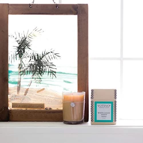 Votivo 6.8oz Aromatic Candle-White Ocean Sands | Full-bodied Beach Fragrance (70-120 chars) thumbnail 6