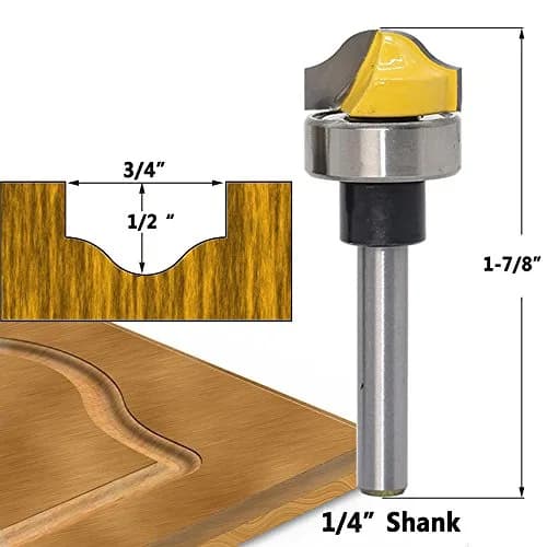 YAKAMOZ 1/4 Inch Shank Faux Panel Ogee Groove Router Bit with Bearing Carbide Tipped 3/4" Diameter | Decorative Edge Router Tool thumbnail 2