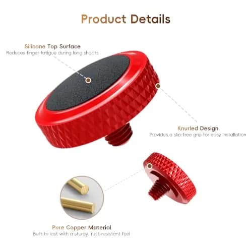 JJC Camera Soft Shutter Release Button for Fuji Fujifilm Leica Nikon Sony | Comfortable Copper & Leather thumbnail 5