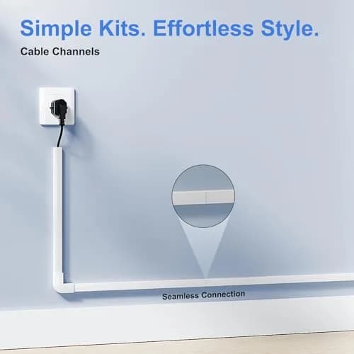 Yecaye White Cord Hider Kit 3.6m (113in) | Conceals 2 Small Wires for Home & Office thumbnail 4