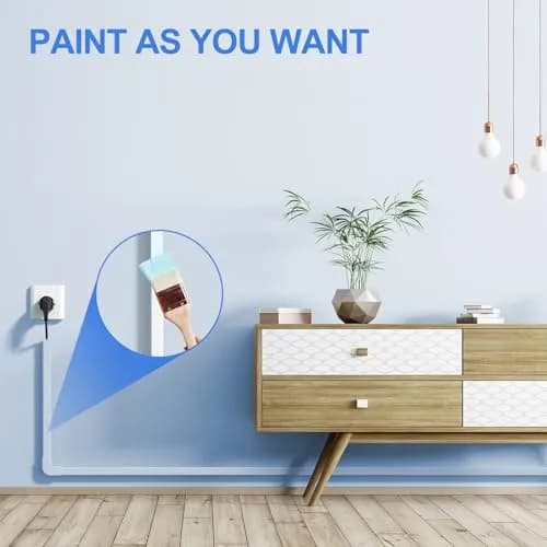 Yecaye White Cord Hider Kit 3.6m (113in) | Conceals 2 Small Wires for Home & Office thumbnail 6