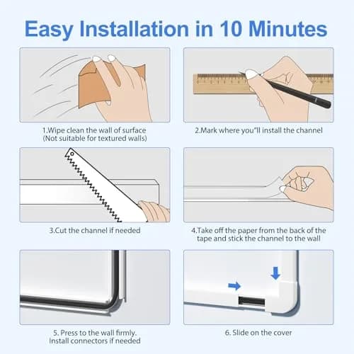 Yecaye White Cord Hider Kit 3.6m (113in) | Conceals 2 Small Wires for Home & Office thumbnail 7