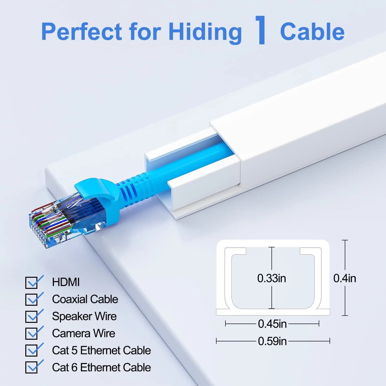 Yecaye White Cord Hider Kit 3.6m (113in) | Conceals 2 Small Wires for Home & Office - view 2