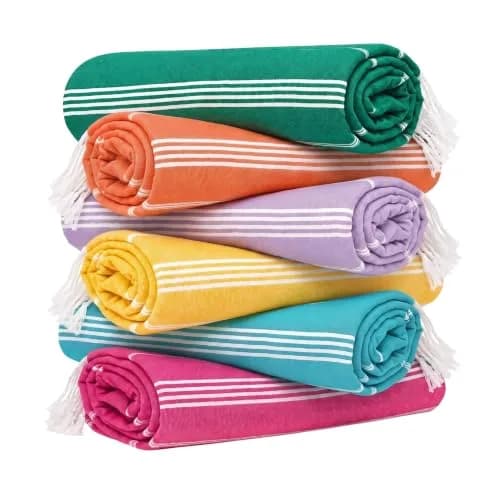 HAVLULAND Turkish Beach Towel Oversized Set of 6 | Quick-Dry & Sand Free (72x40) thumbnail 1