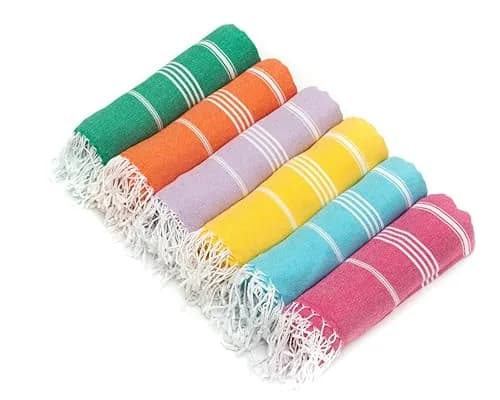 HAVLULAND Turkish Beach Towel Oversized Set of 6 | Quick-Dry & Sand Free (72x40) thumbnail 4