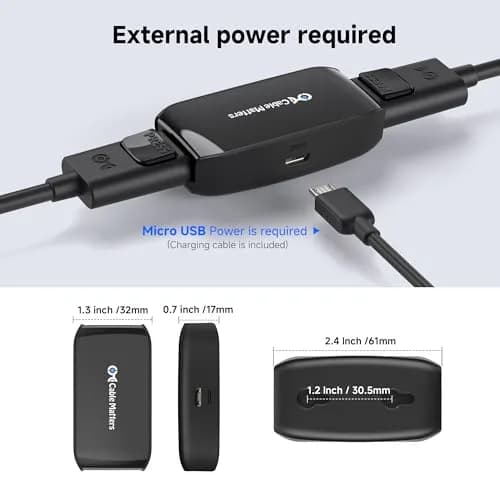 Cable Matters Active DisplayPort Repeater 4K@240Hz up to 32ft | DP 1.4 Signal Booster for VR Headset/Gaming Monitor thumbnail 6